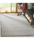Safavieh Linden  Cream / Blue LND173 6 ft. 7 in. X 6 ft. 7 in. Square Rug