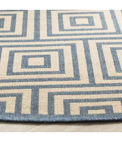 Safavieh Linden  Cream / Blue LND173 6 ft. 7 in. X 6 ft. 7 in. Round Rug