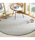 Safavieh Linden  Cream / Blue LND173 6 ft. 7 in. X 6 ft. 7 in. Round Rug