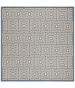 Safavieh Linden  Cream / Blue LND173 6 ft. 7 in. X 6 ft. 7 in. Square Rug