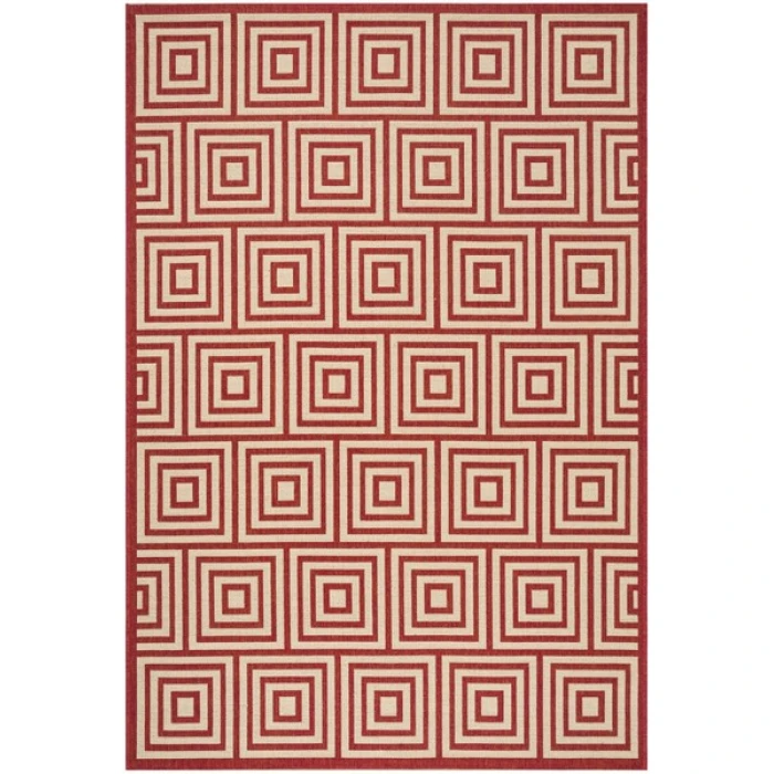 Safavieh Linden  Red / Creme LND173 5 ft. 3 in. X 7 ft. 6 in. Rectangle Rug