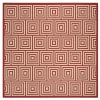 Safavieh Linden  Red / Creme LND173 6 ft. 7 in. X 6 ft. 7 in. Square Rug