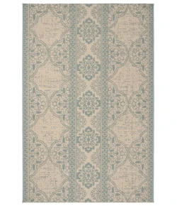 Safavieh Linden  Aqua / Cream LND174 4 ft. X 6 ft. Rectangle Rug
