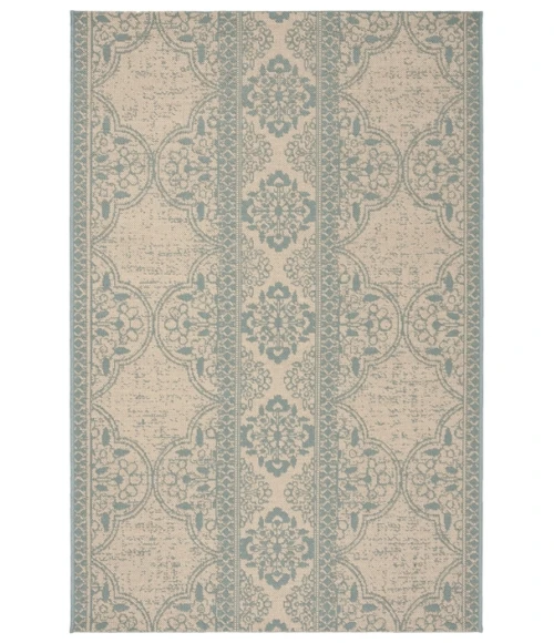 Safavieh Linden  Aqua / Cream LND174 4 ft. X 6 ft. Rectangle Rug