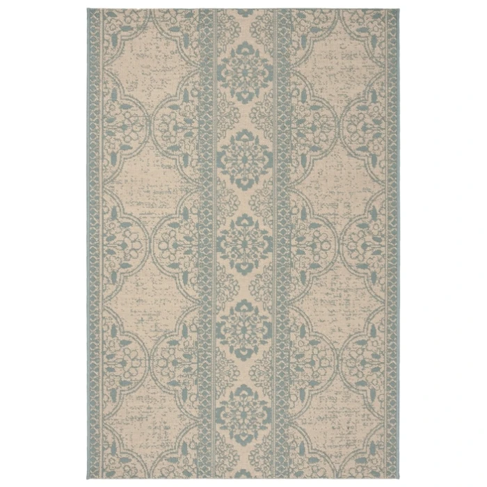 Safavieh Linden  Aqua / Cream LND174 4 ft. X 6 ft. Rectangle Rug