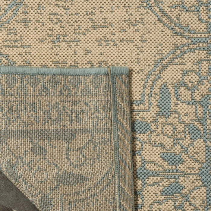 Safavieh Linden  Aqua / Cream LND174 4 ft. X 6 ft. Rectangle Rug