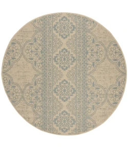 Safavieh Linden  Aqua / Cream LND174 6 ft. 7 in. X 6 ft. 7 in. Round Rug