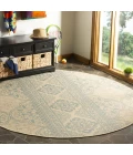 Safavieh Linden  Aqua / Cream LND174 6 ft. 7 in. X 6 ft. 7 in. Round Rug