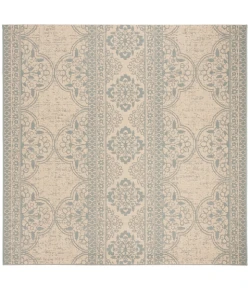 Safavieh Linden  Aqua / Cream LND174 6 ft. 7 in. X 6 ft. 7 in. Square Rug