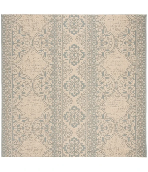 Safavieh Linden  Aqua / Cream LND174 6 ft. 7 in. X 6 ft. 7 in. Square Rug
