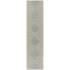 Safavieh Linden  Cream / Aqua LND174 2 ft. 2 in. X 8 ft. Runner Rug
