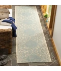 Safavieh Linden  Cream / Aqua LND174 2 ft. 2 in. X 8 ft. Runner Rug