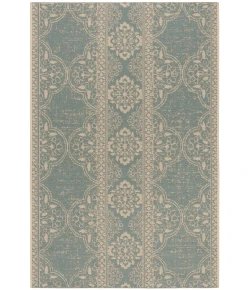Safavieh Linden  Cream / Aqua LND174 4 ft. X 6 ft. Rectangle Rug