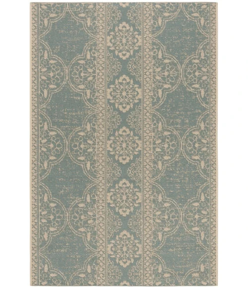 Safavieh Linden  Cream / Aqua LND174 4 ft. X 6 ft. Rectangle Rug
