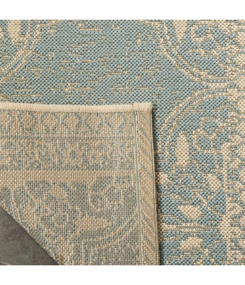 Safavieh Linden  Cream / Aqua LND174 8 ft. X 10 ft. Rectangle Rug