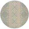 Safavieh Linden  Cream / Aqua LND174 6 ft. 7 in. X 6 ft. 7 in. Round Rug