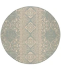 Safavieh Linden  Cream / Aqua LND174 6 ft. 7 in. X 6 ft. 7 in. Round Rug