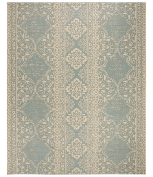 Safavieh Linden  Cream / Aqua LND174 8 ft. X 10 ft. Rectangle Rug