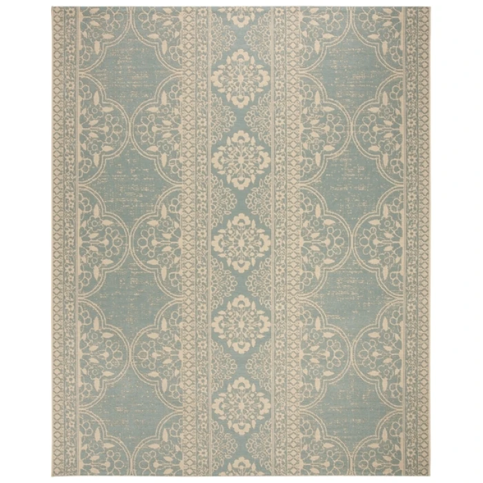 Safavieh Linden  Cream / Aqua LND174 8 ft. X 10 ft. Rectangle Rug