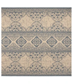 Safavieh Linden  Blue / Creme LND174 6 ft. 7 in. X 6 ft. 7 in. Square Rug