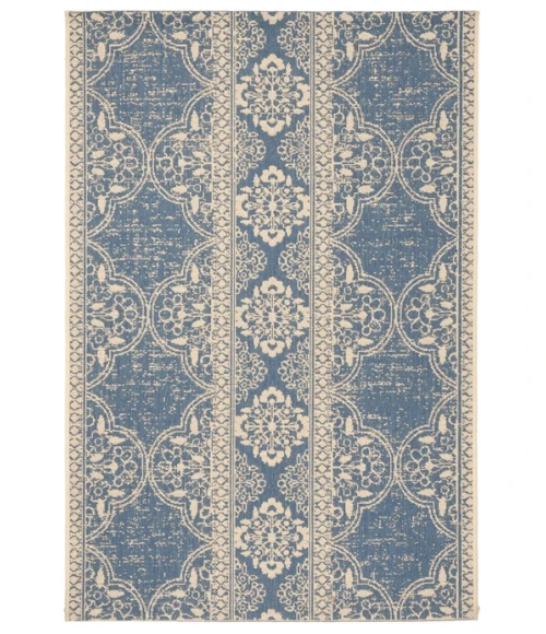 Safavieh Linden  Cream / Blue LND174 4 ft. X 6 ft. Rectangle Rug
