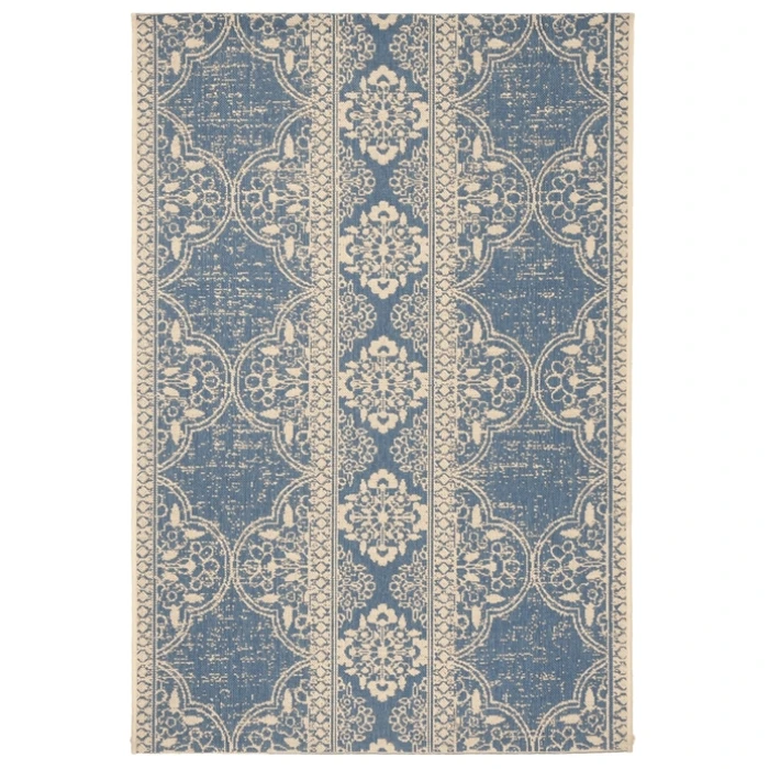 Safavieh Linden  Cream / Blue LND174 4 ft. X 6 ft. Rectangle Rug