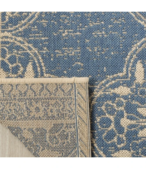 Safavieh Linden  Cream / Blue LND174 6 ft. 7 in. X 6 ft. 7 in. Square Rug