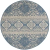 Safavieh Linden  Cream / Blue LND174 6 ft. 7 in. X 6 ft. 7 in. Round Rug