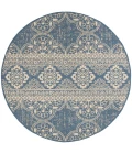 Safavieh Linden  Cream / Blue LND174 6 ft. 7 in. X 6 ft. 7 in. Round Rug