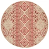 Safavieh Linden  Red / Creme LND174 6 ft. 7 in. X 6 ft. 7 in. Round Rug