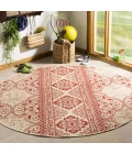 Safavieh Linden  Red / Creme LND174 6 ft. 7 in. X 6 ft. 7 in. Round Rug