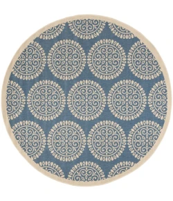 Safavieh Linden  Blue / Creme LND176 6 ft. 7 in. X 6 ft. 7 in. Round Rug