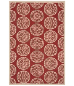 Safavieh Linden  Red / Creme LND176 5 ft. 3 in. X 7 ft. 6 in. Rectangle Rug
