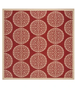 Safavieh Linden  Red / Creme LND176 6 ft. 7 in. X 6 ft. 7 in. Square Rug