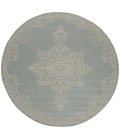 Safavieh Linden  Cream / Aqua LND180 6 ft. 7 in. X 6 ft. 7 in. Round Rug