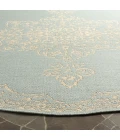 Safavieh Linden  Cream / Aqua LND180 6 ft. 7 in. X 6 ft. 7 in. Round Rug