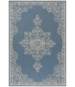 Safavieh Linden  Cream / Blue LND180 4 ft. X 6 ft. Rectangle Rug