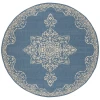 Safavieh Linden  Cream / Blue LND180 6 ft. 7 in. X 6 ft. 7 in. Round Rug