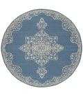 Safavieh Linden  Cream / Blue LND180 6 ft. 7 in. X 6 ft. 7 in. Round Rug
