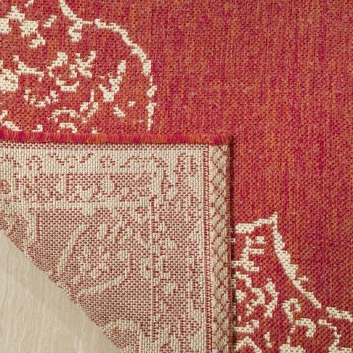 Safavieh Linden  Red / Creme LND180 6 ft. 7 in. X 6 ft. 7 in. Square Rug
