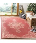 Safavieh Linden  Red / Creme LND180 6 ft. 7 in. X 6 ft. 7 in. Square Rug