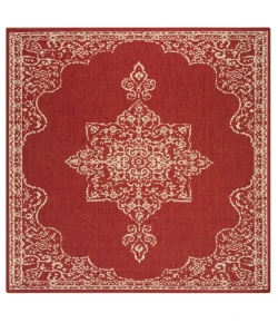 Safavieh Linden  Red / Creme LND180 6 ft. 7 in. X 6 ft. 7 in. Square Rug