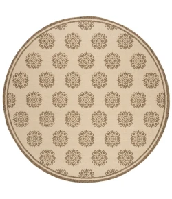 Safavieh Linden  Cream / Beige LND181 6 ft. 7 in. X 6 ft. 7 in. Round Rug