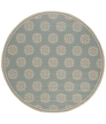 Safavieh Linden  Aqua / Cream LND181 6 ft. 7 in. X 6 ft. 7 in. Round Rug
