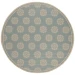 Safavieh Linden  Aqua / Cream LND181 6 ft. 7 in. X 6 ft. 7 in. Round Rug