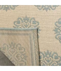 Safavieh Linden  Cream / Aqua LND181 6 ft. 7 in. X 6 ft. 7 in. Square Rug