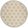 Safavieh Linden  Cream / Aqua LND181 6 ft. 7 in. X 6 ft. 7 in. Round Rug