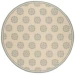 Safavieh Linden  Cream / Aqua LND181 6 ft. 7 in. X 6 ft. 7 in. Round Rug