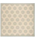 Safavieh Linden  Cream / Aqua LND181 6 ft. 7 in. X 6 ft. 7 in. Square Rug