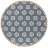 Safavieh Linden  Cream / Blue LND181 6 ft. 7 in. X 6 ft. 7 in. Round Rug